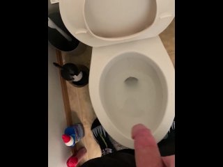 Pissing half erect