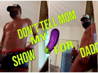 Don’t tell my mom, How I Show StepDad  My  Dick with Stretched Balls in Shorts.