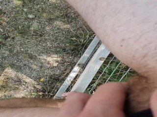 FTM Spraying Pee From Fence