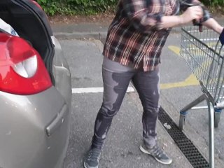 ⭐Public wetting - purposely peeing my jeans in supermarket car park! )