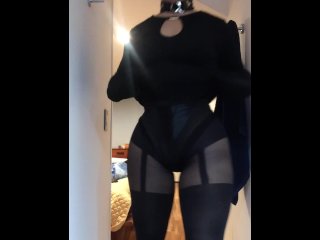 Ingé's hot assets (pantyhose, BBW, blonde, crossdress, trans, female mask, transform, reveal, mask)