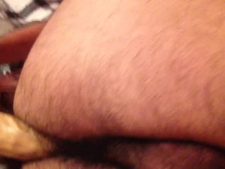 fucking my hairy ass with a big dildo