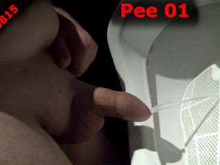 Pee 01: Quick but powerful urinal pissing, getting hard when shaking off.