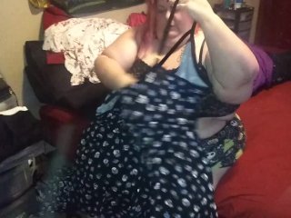 Ssbbw goddess tries on dresses that paypig bought