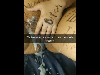 Monster huge creampie deep in your wife unprotected pussy! [Cuckold. Snapchat]