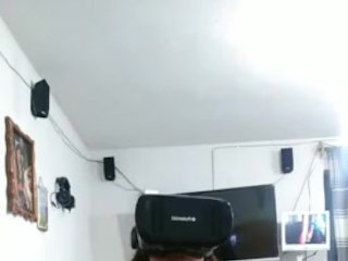 Mommy masturbates with VR glasses watching porn and imagining a big cock