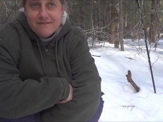 Pissing in the Snow MILF Amateur Blonde PAWG Frangelica PlanetFunCamp
