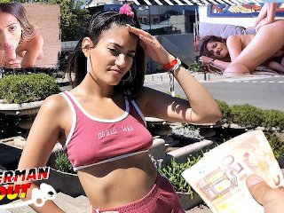 GERMAN SCOUT - FIT LATINA TEEN PENELOPE LET PUFFY TITS SLIP AND TALK TO FUCK AT MODEL JOB