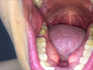 Mouth exam in front of the camera