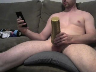 Cock-tober: Thick Cocked Stud Fucks his Fleshlight and Shoots a Hot Load in it - BigWBoy1223