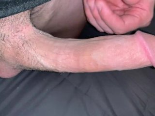 8 INCH MONSTER COCK ON EDGE JERK OFF IN BED! INTENSE BREATHING AND MOANING (MUSCLE STUD POV)