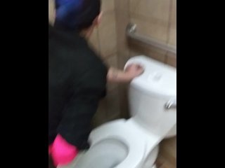 Punk wife fucked in a taco bell Bathroom during lunch rush!