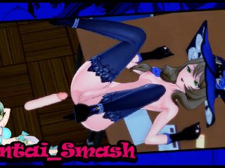 Genshin Impact - Lisa pleasures herself with a magic dildo. Handy!