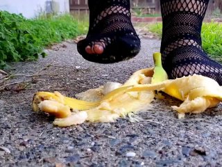 Watch Me Play With My Food and Get My Feet Nice and Dirty - Banana Crush and ASMR