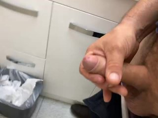 Quick cum at work bathroom