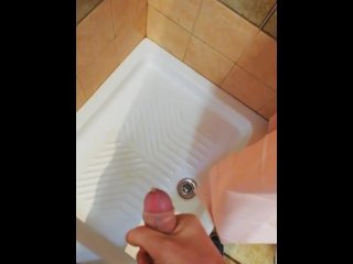 Redheaded cock beating in the shower