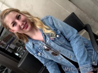 Young Tight Slut Flashing, Blowing, and Fucking in Public
