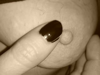 Nipple Massage With Painted Nails, Trans Man Pre Op, Erect