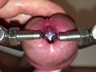 Urethral stretching with super device! My urethra is filled with sperm.