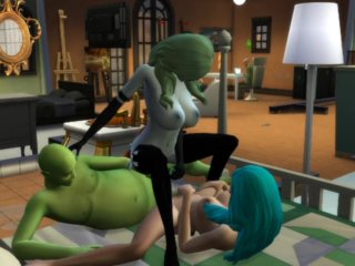 Sex with an alien. The girl arrived from another planet for sex  whims sims