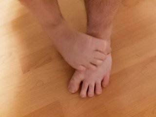 Solo Male Quick Foot Rubbing (Dirty Feet and Hairy Legs)