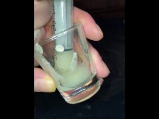 Prep syringe with a few loads of my own cum, going to inject my wife’s pussy tonight for extra lube