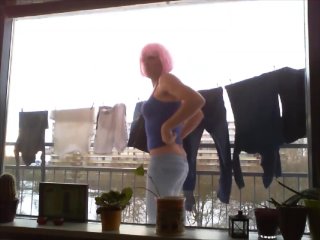 Anouk Tranny Slut - Hanging Laundry Outdoor