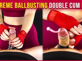 Extreme Ballbusting Double Cum - Femdom Handjob  Era