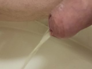 foreskin pissing closeup, uncut