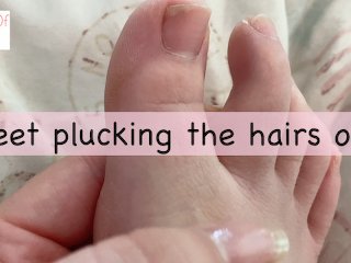 feet, casual, hair plucking, adding lotion, short outdoor clips - glimpseofme