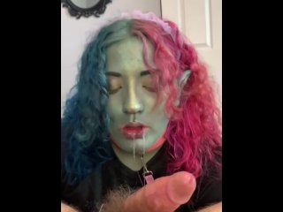 Pov Elf girlfriend blowjob facial (cumshot)