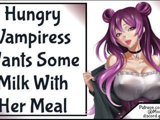 Hungry Vampiress Wants Some Milk With Her Meal