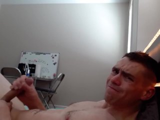 Two handed jerkoff Fully Naked with Messy Cumshot