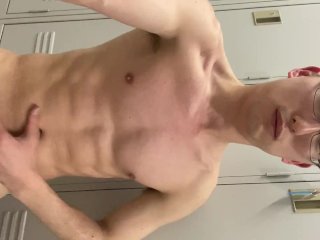 男子高校生　全裸で筋トレ　アブローラー(腹筋ローラー) 自慢の筋肉とちんぽを見せつける　無修正　素人
