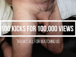 Nurse Myste - 100,000 Views Challenge - 100 Kicks - Ballbusting, CBT, Femdom