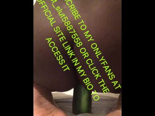 Super deep fucked with cucumber 