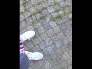 Teenboy in Sneaker walk outdoor
