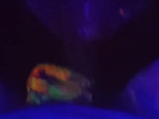 Hot tinder slut glow in the dark body paint blacklight cock suck