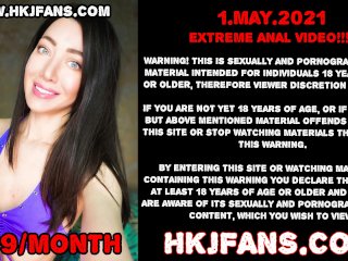 HKJFANS - Hotkinkyjo fist her ass, anal prolapse & open her butt with XO speculum