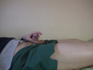 Handsome plays with cock
