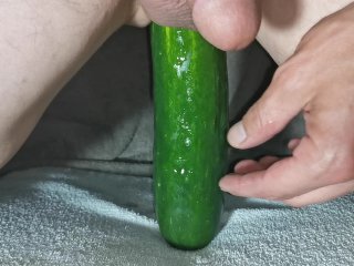 Long cucumber anal insertion all in  horsengine