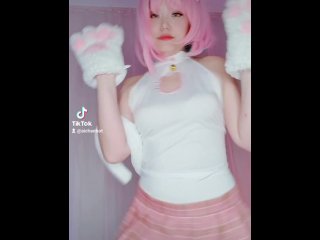 Ghost Dance MMD Cosplay Cat girl Anime Girl Pink hair