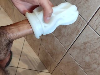  guy fucks his toy and cums hard (and loud)