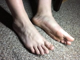 Playing with my feet under my home desk