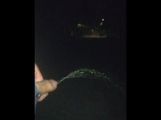 Just a quick piss in the park at night - uncut