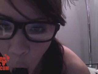 Nerdy Bookworm in glasses takes a study break to fuck her pussy