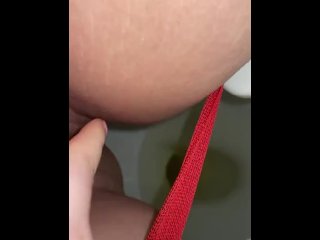 Peeing while wearing a jockstrap + wiping 