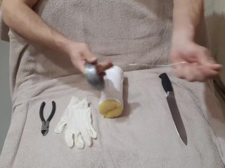 How to make and use a masturbator for men. Handmade anus. Artificial vagina. Cum inside!