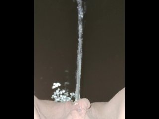 HOT BABE PEEING - pissing into water at night