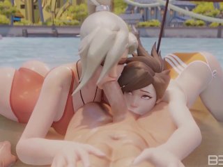 Mercy and Tracer SummerTime Threesome